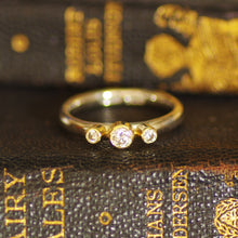 Load image into Gallery viewer, Three Stone Diamond Ring in Sterling Silver and 18carat Gold
