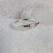 Load image into Gallery viewer, Sterling Silver and Gold Gemstone Tension Ring