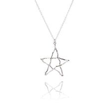 Load image into Gallery viewer, silver twig pentacle pendant