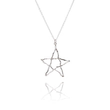 Load image into Gallery viewer, silver twig pentacle pendant