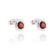 Load image into Gallery viewer, Gemstone Ear Studs With a Silver Twig Surround