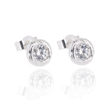 Load image into Gallery viewer, Gemstone Ear Studs With a Silver Twig Surround