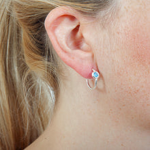 Load image into Gallery viewer, blue topaz hoops