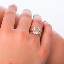 Load image into Gallery viewer, Silver Green Amethyst And Tsavorite Ring