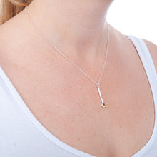 Load image into Gallery viewer, Gemstone and Sterling Silver  Twig Drop Pendant