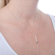 Load image into Gallery viewer, Gemstone and Sterling Silver  Twig Drop Pendant