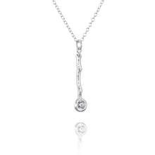 Load image into Gallery viewer, A silver and cubic zirconium woodland style pendant