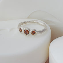 Load image into Gallery viewer, Coloured Gem Set Three Stone Ring