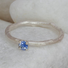 Load image into Gallery viewer, Bright Blue Sapphire Ring in Silver