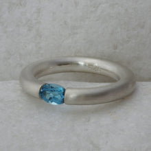 Load image into Gallery viewer, Oval Swiss Blue Topaz Tension Ring