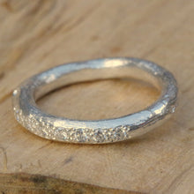 Load image into Gallery viewer, Silver and Diamond Half Eternity Ring
