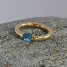 Load image into Gallery viewer, Blue Topaz Tension Ring in Gold