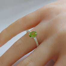 Load image into Gallery viewer, Silver Peridot Dress Ring