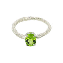 Load image into Gallery viewer, Silver Peridot Dress Ring