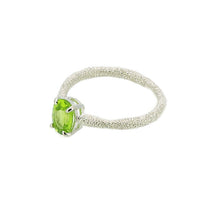 Load image into Gallery viewer, Silver Peridot Dress Ring