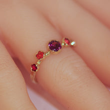 Load image into Gallery viewer, Multi Coloured Garland Ring with Tourmaline and Sapphire
