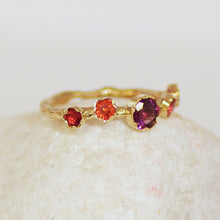 Load image into Gallery viewer, Multi Coloured Garland Ring with Tourmaline and Sapphire
