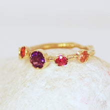 Load image into Gallery viewer, Multi Coloured Garland Ring with Tourmaline and Sapphire