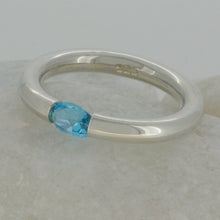 Load image into Gallery viewer, Swiss Blue Topaz Tension Ring