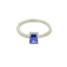 Load image into Gallery viewer, Sterling Silver Solitaire Ring with Tanzanite Zirconium