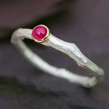 Load image into Gallery viewer, Ruby Ring in a Gold Setting on a Silver Band