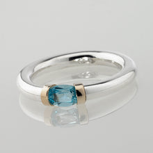 Load image into Gallery viewer, Blue Topaz Tension Ring