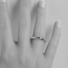 Load image into Gallery viewer, Handmade Sterling Silver And Gold Textured Gemstone Ring