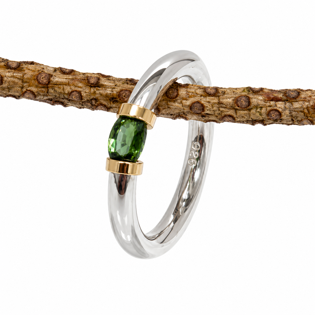 Green Sapphire Tension Ring
