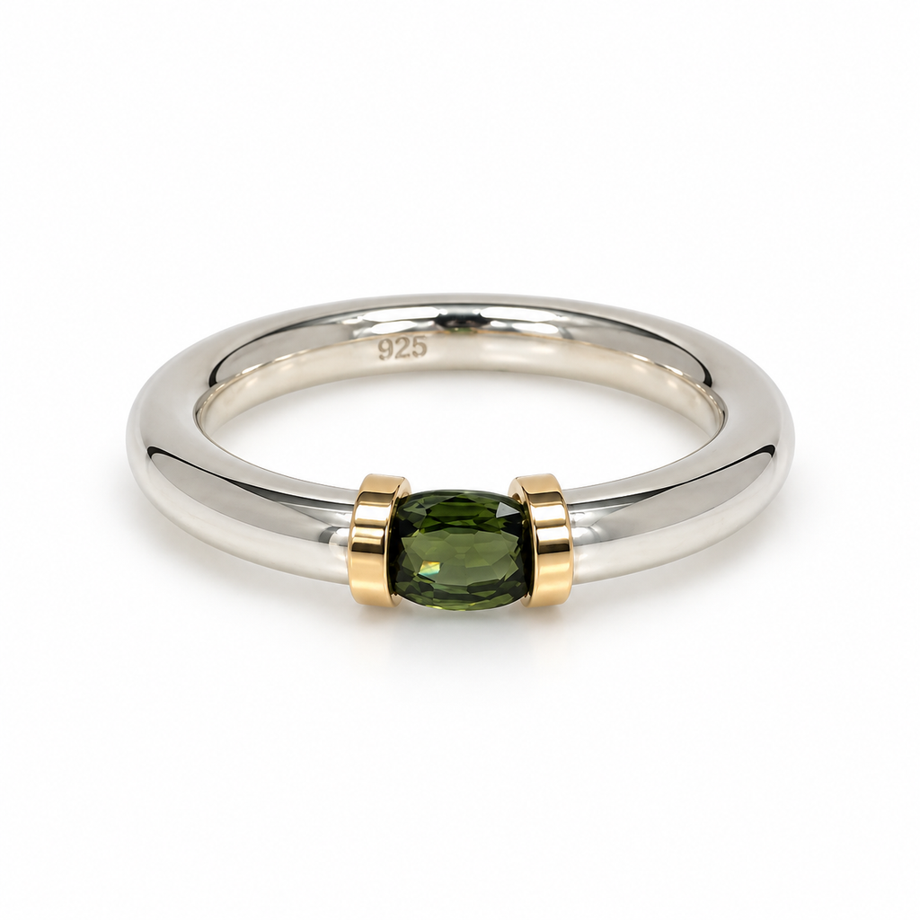 Green Sapphire Tension Ring