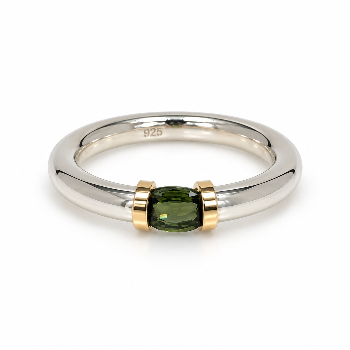 Green Sapphire Tension Ring