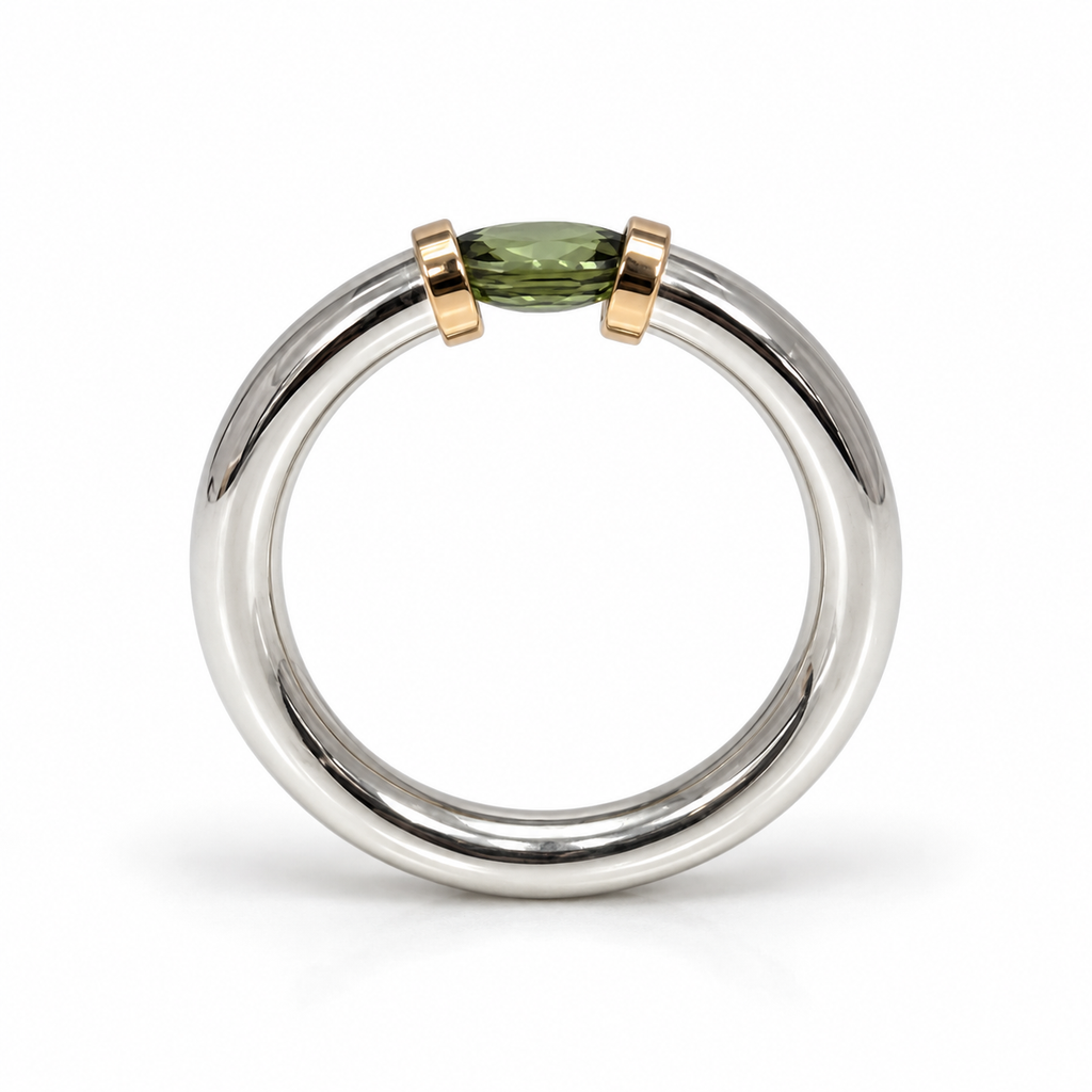 Green Sapphire Tension Ring
