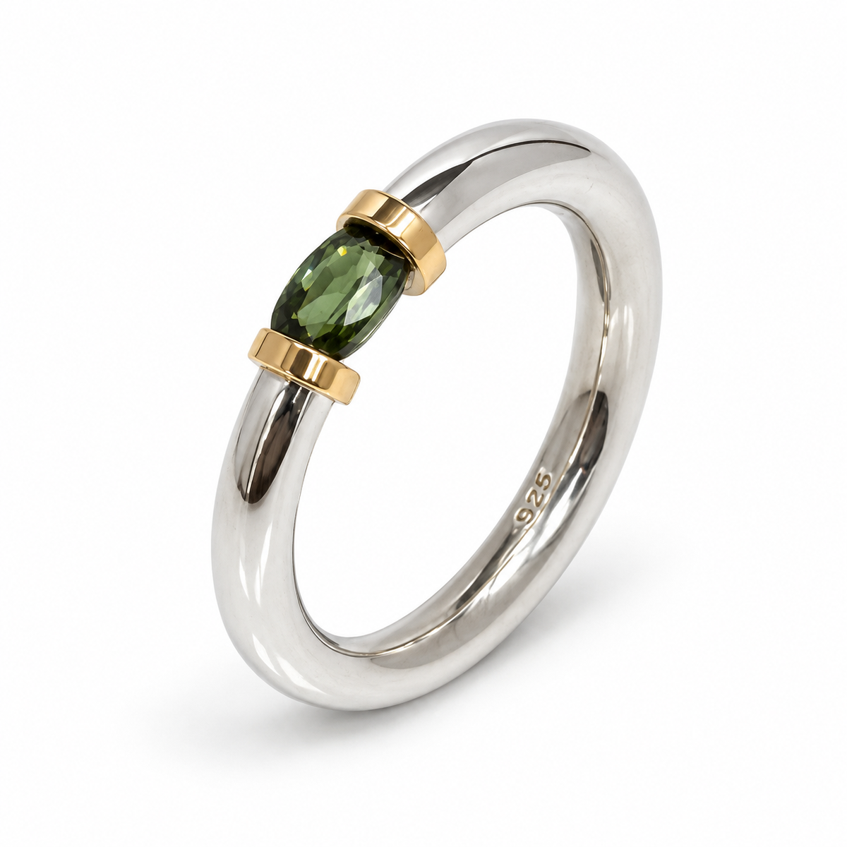 Green Sapphire Tension Ring