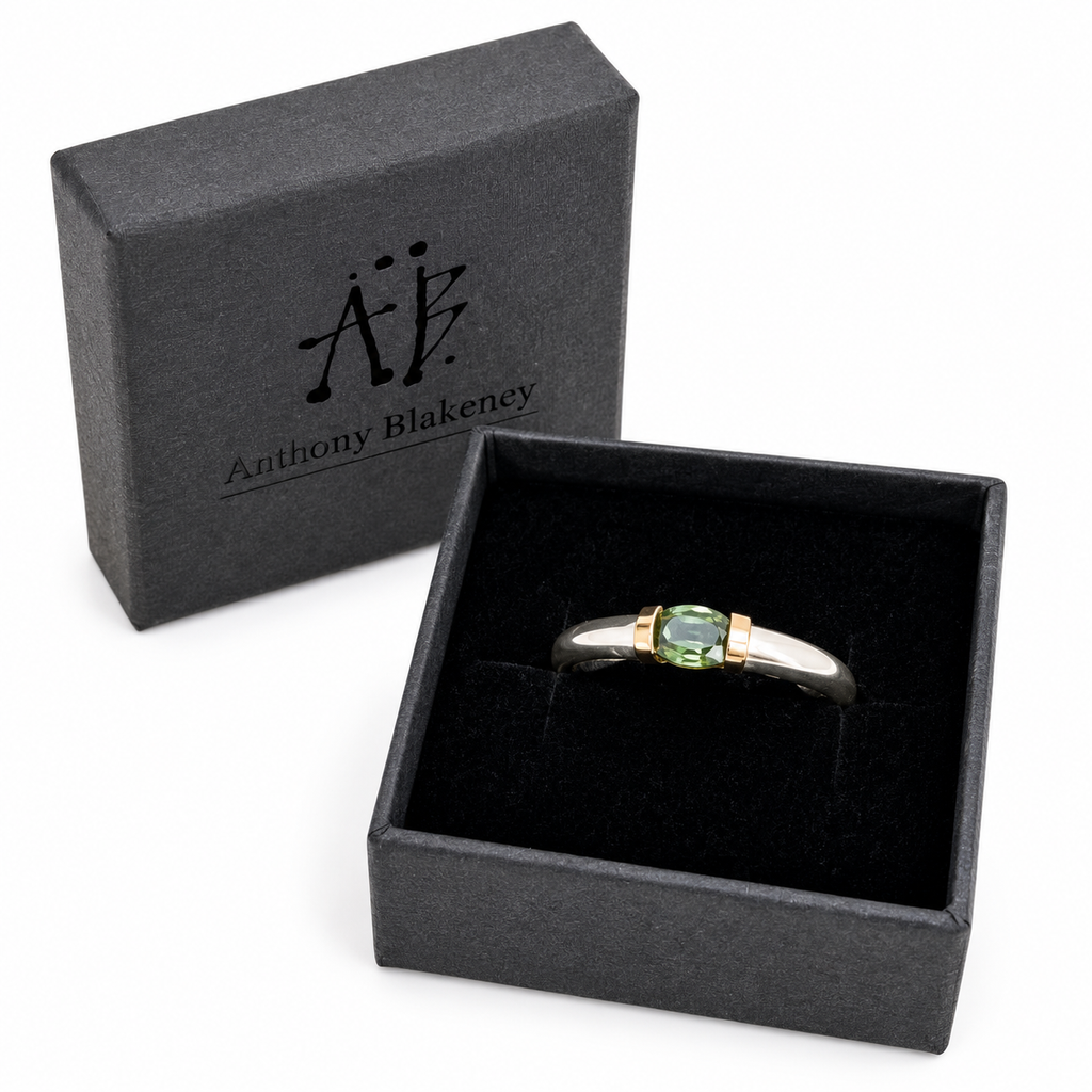 Green Sapphire Tension Ring