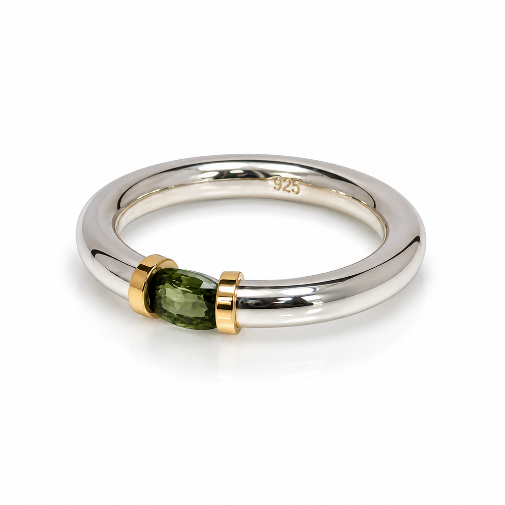 Green Sapphire Tension Ring