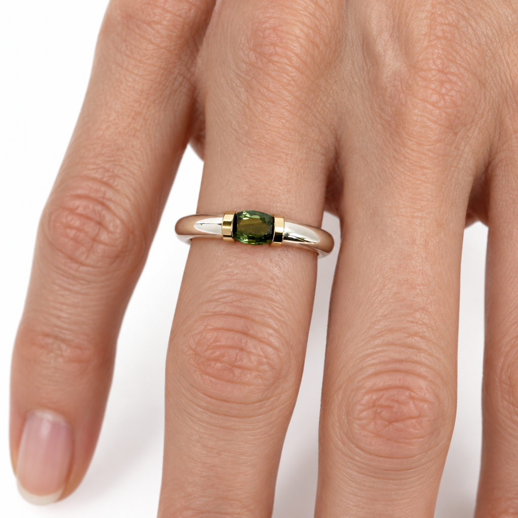 Green Sapphire Tension Ring