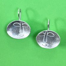 Load image into Gallery viewer, Oval Concave Collage  Style Earrings In Silver
