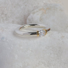 Load image into Gallery viewer, Sterling Silver and Gold Gemstone Tension Ring
