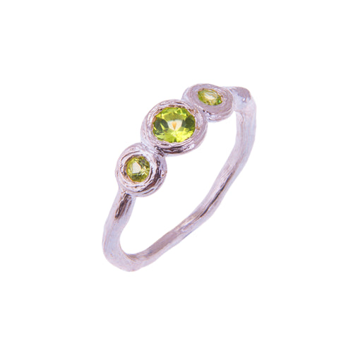 Peridot 3 stone ring
