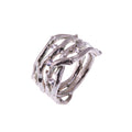 organic silver and topaz ring
