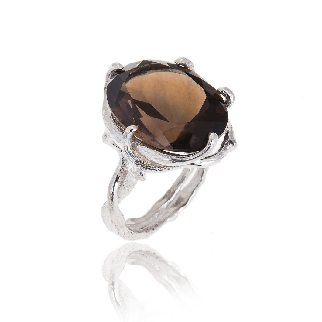 Smoky Quartz Cokctail Ring