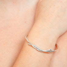 Load image into Gallery viewer, Organic Sterling Silver Rose Root Cast Bangle
