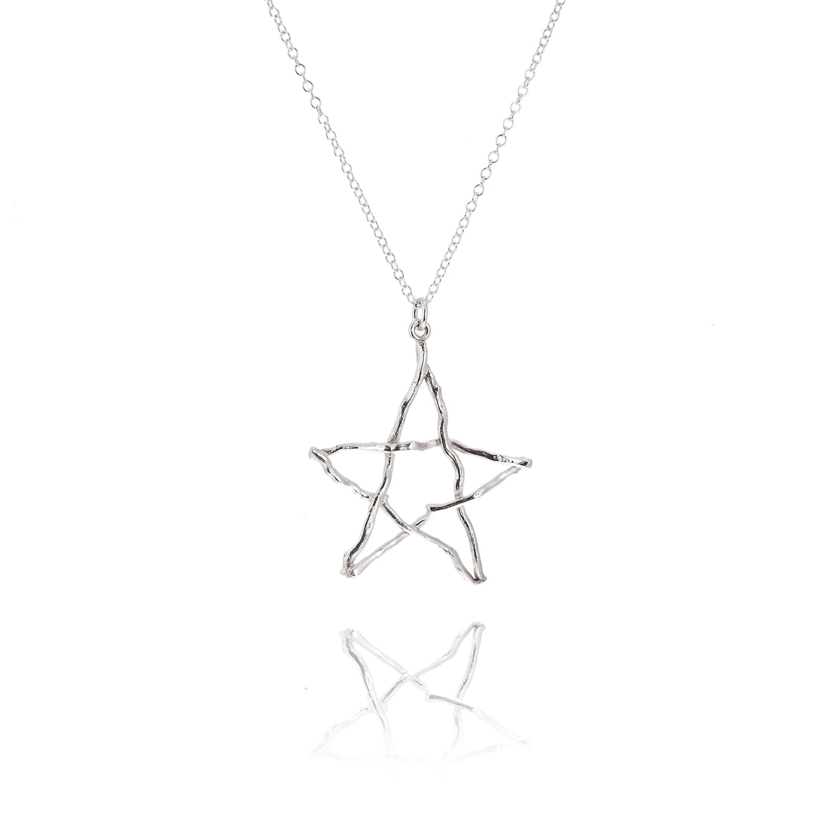 silver twig pentacle pendant 