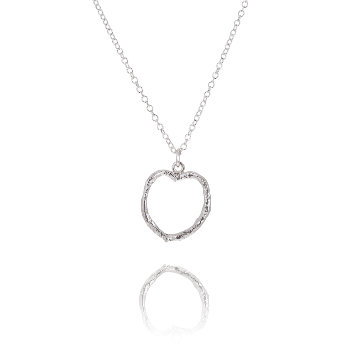 simple silver heart with twig texture