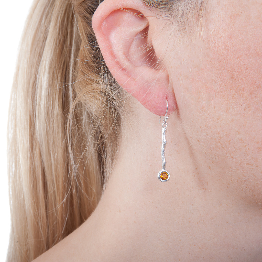 Drop Earrings set with Semi Precious Gemstone