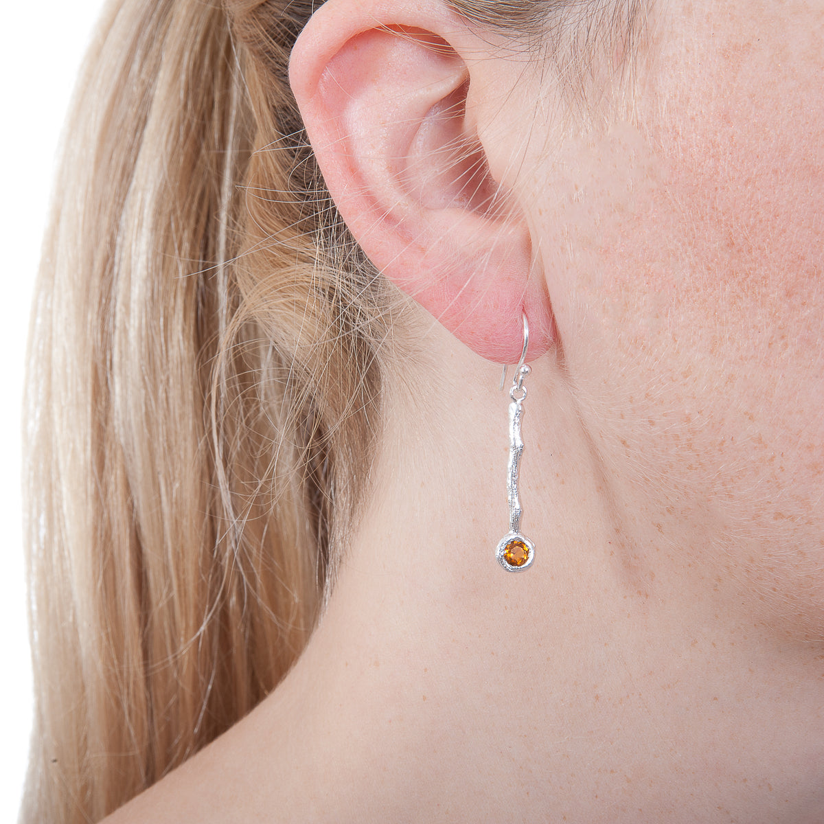 Drop Earrings set with Semi Precious Gemstone