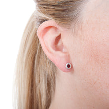 Load image into Gallery viewer, Gemstone Ear Studs With a Silver Twig Surround
