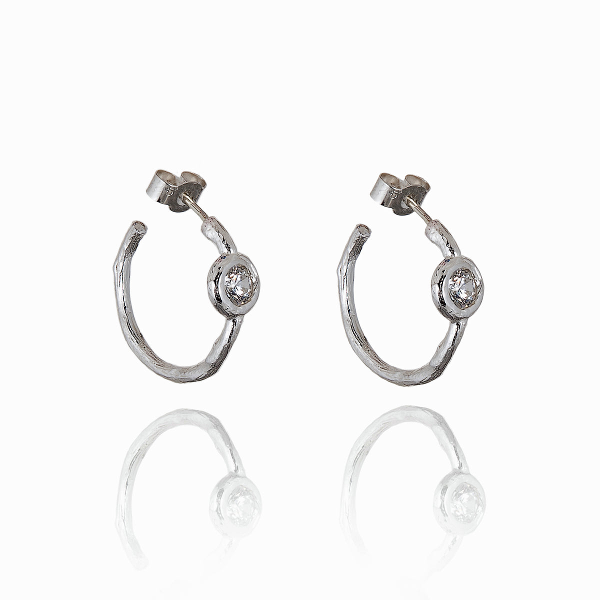 Cubic Zirconium Earrings In Silver