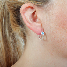 Load image into Gallery viewer, blue topaz hoops
