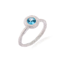 Load image into Gallery viewer, Textured Blue Topaz Urchin Ring
