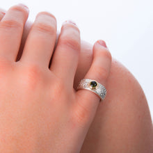 Load image into Gallery viewer, Green Tourmaline in a gold setting

